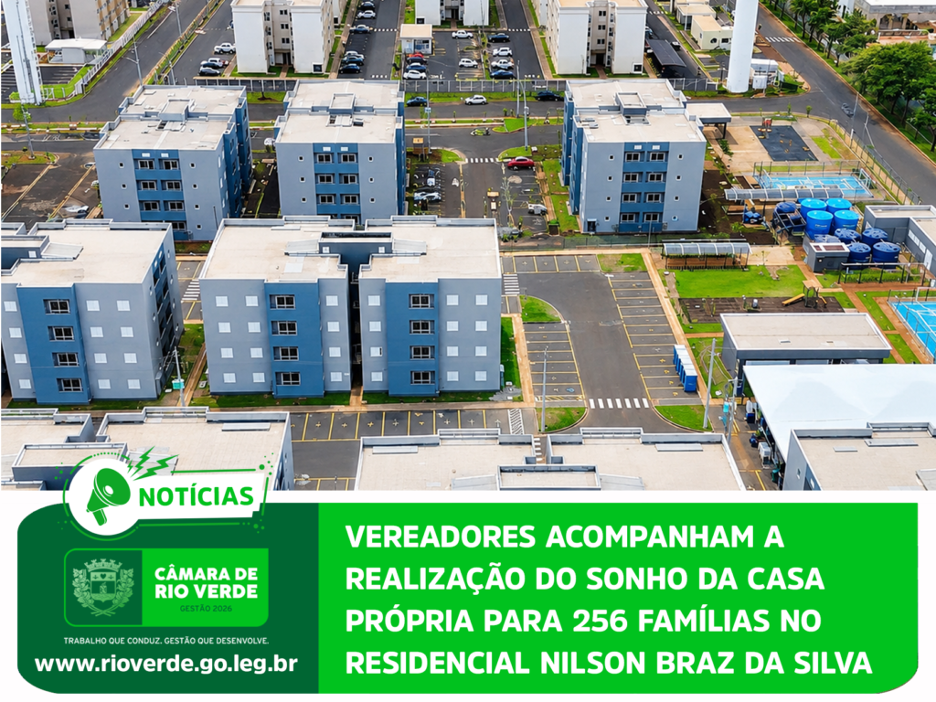 Vista aérea do Residencial Nilson Braz da Silva, empreendimento habitacional em Rio Verde