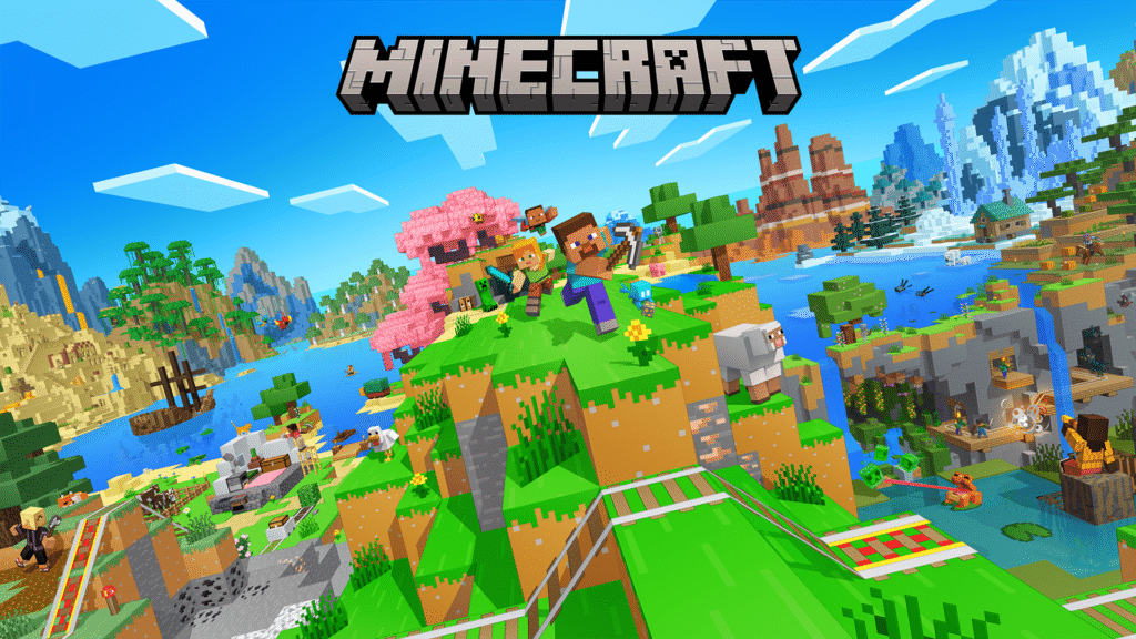 Arte oficial de Minecraft para Nintendo Switch 2 com o modo Vibrant Visuals