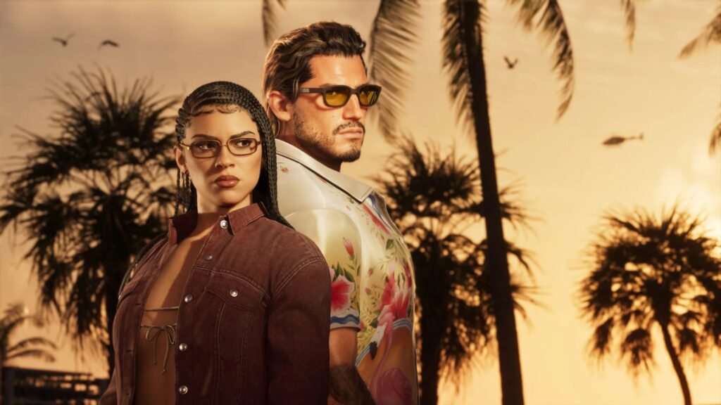 Jason e Lucia, protagonistas de GTA 6, em imagem oficial da Rockstar Games