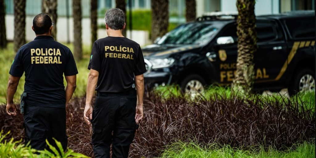 Policial federal em frente ao prédio da Polícia Federal em Brasília