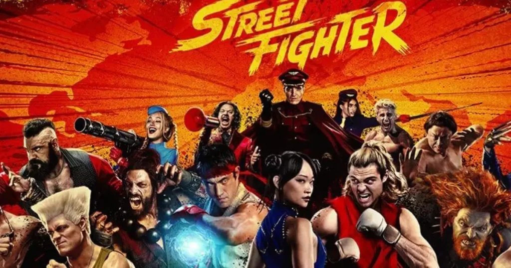 Cartaz do filme Street Fighter com os lutadores do elenco