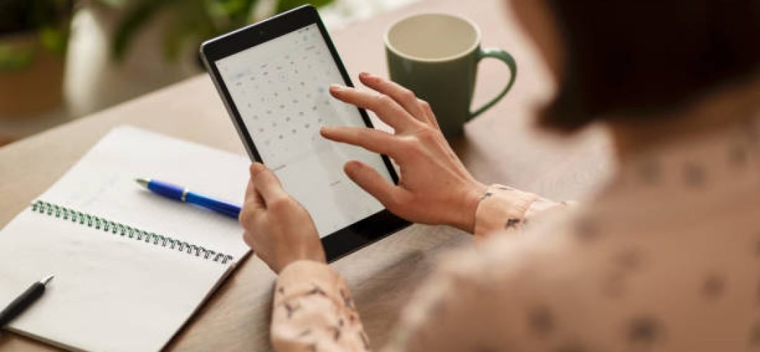 Woman using a tablet